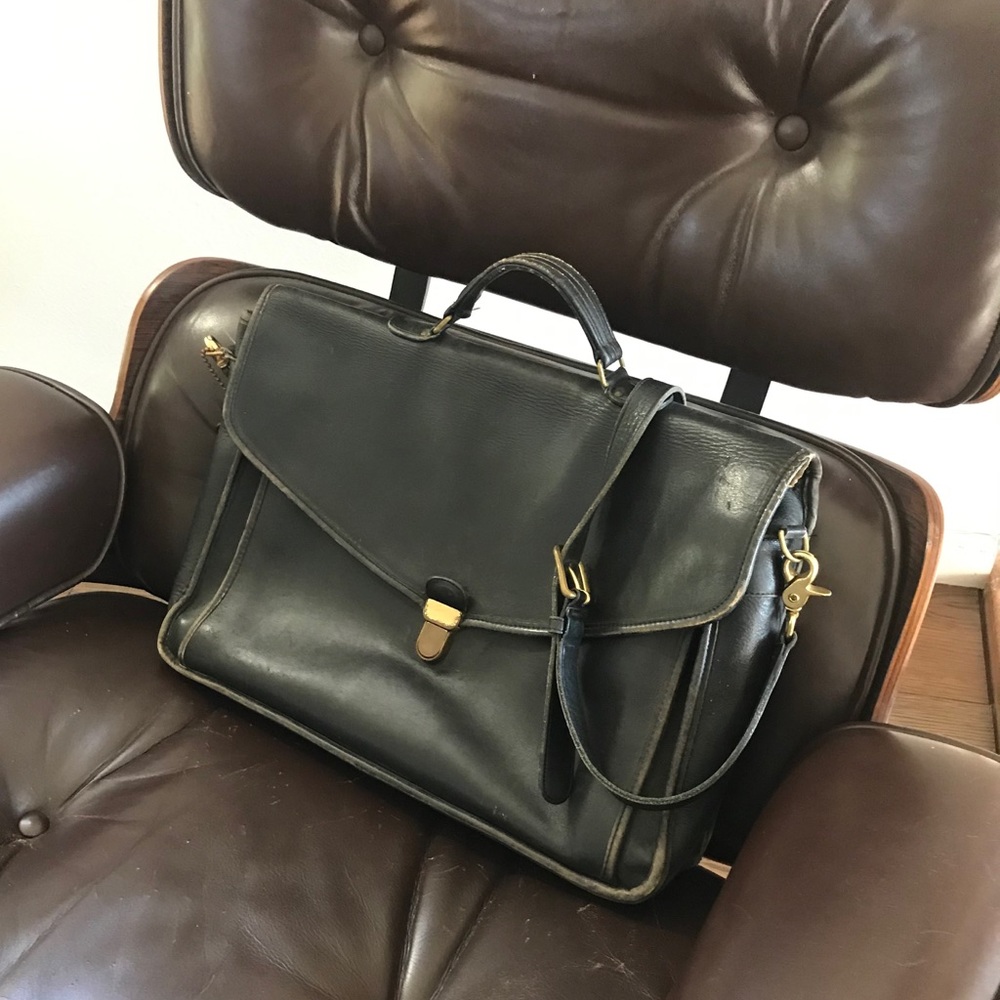 Classic COACH Leather Portfolio Briefcase Satchel